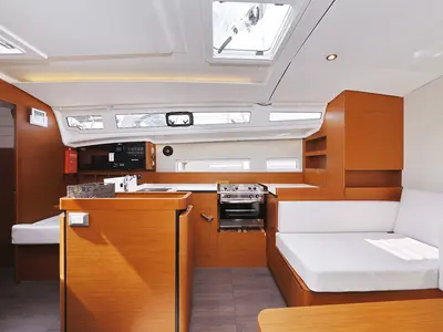 Galley of Beauty, a Jeanneau Sun Odyssey 410 sailboat at Grad Biograd na Moru, Croatia