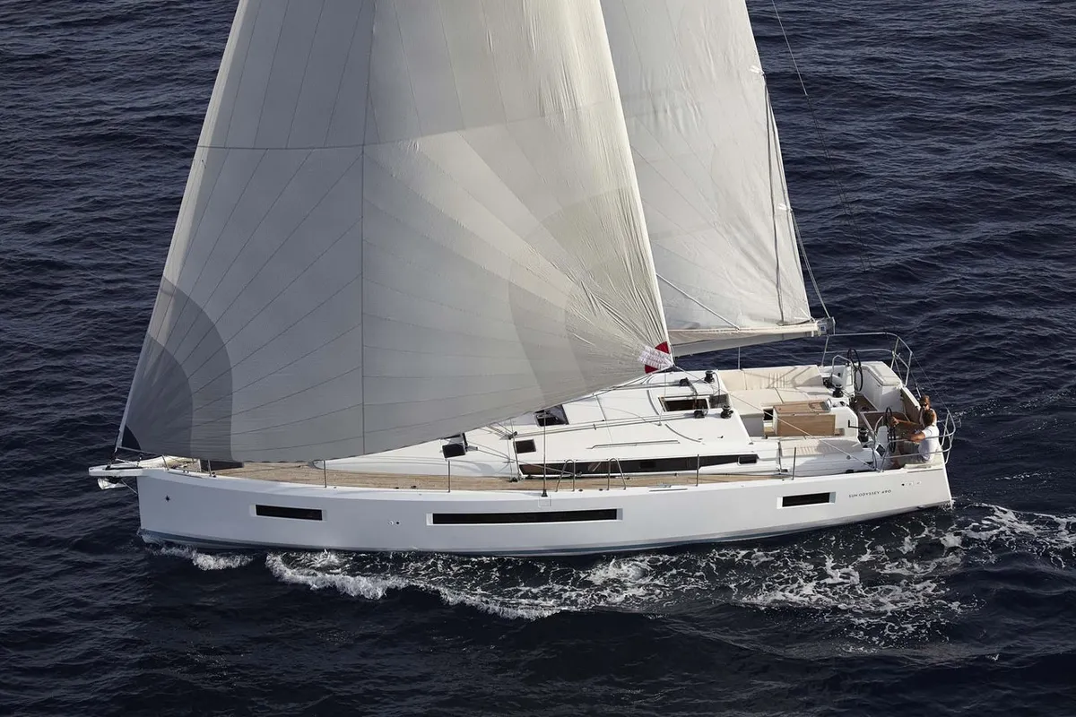 Exterior view of Jeanneau Sun Odyssey 490, a sailboat at Split, Croatia