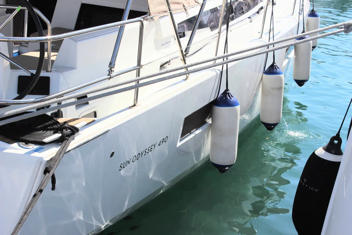 Exterior view of Jeanneau Sun Odyssey 490, a sailboat at Split, Croatia