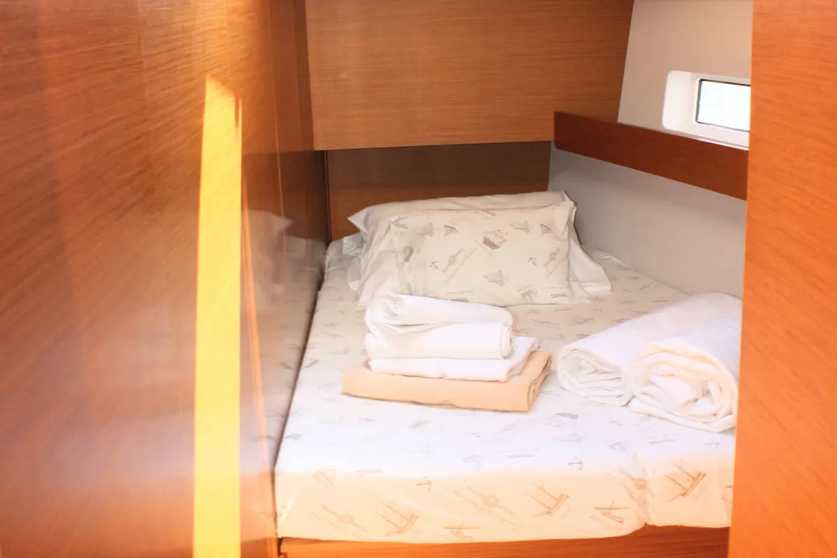 Cabin on Jeanneau Sun Odyssey 490, a sailboat at Split, Croatia