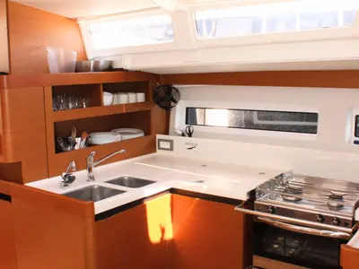 Galley of Jeanneau Sun Odyssey 490, a sailboat at Split, Croatia