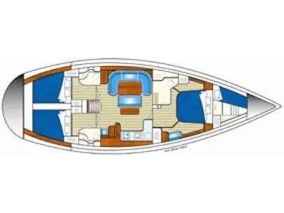 Floor plan of Dry, a Ocean Star 51.2 sailboat at Athens, Greece