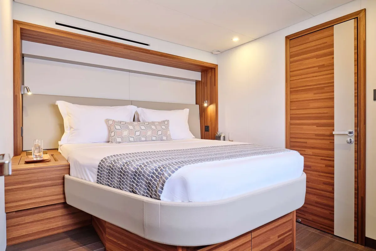 Alina, a Fountaine Pajot Power 80 catamaran at Vouliagmeni, Greece