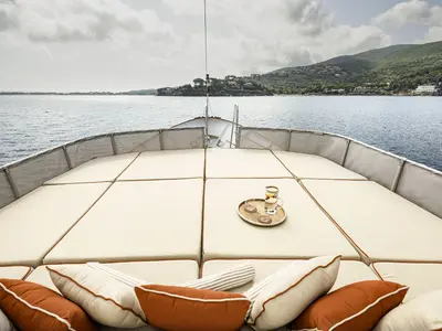 Deck of Five Angels - Motor yacht, a Gulet Motoryacht motor yacht at Castellammare di Stabia, Italy