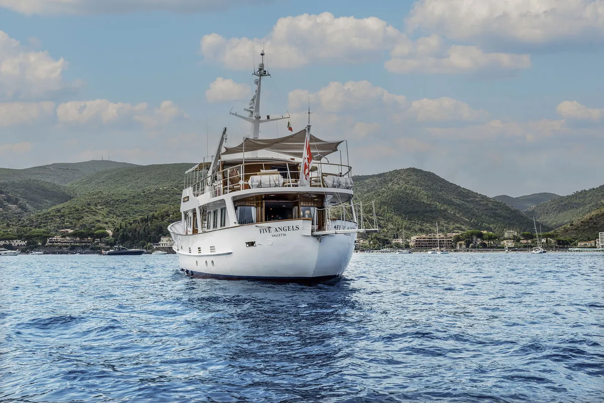 Exterior view of Five Angels - Motor yacht, a Gulet Motoryacht motor yacht at Castellammare di Stabia, Italy