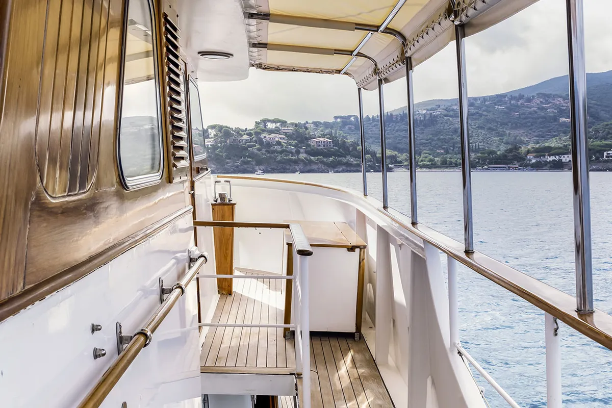 Deck of Five Angels - Motor yacht, a Gulet Motoryacht motor yacht at Castellammare di Stabia, Italy