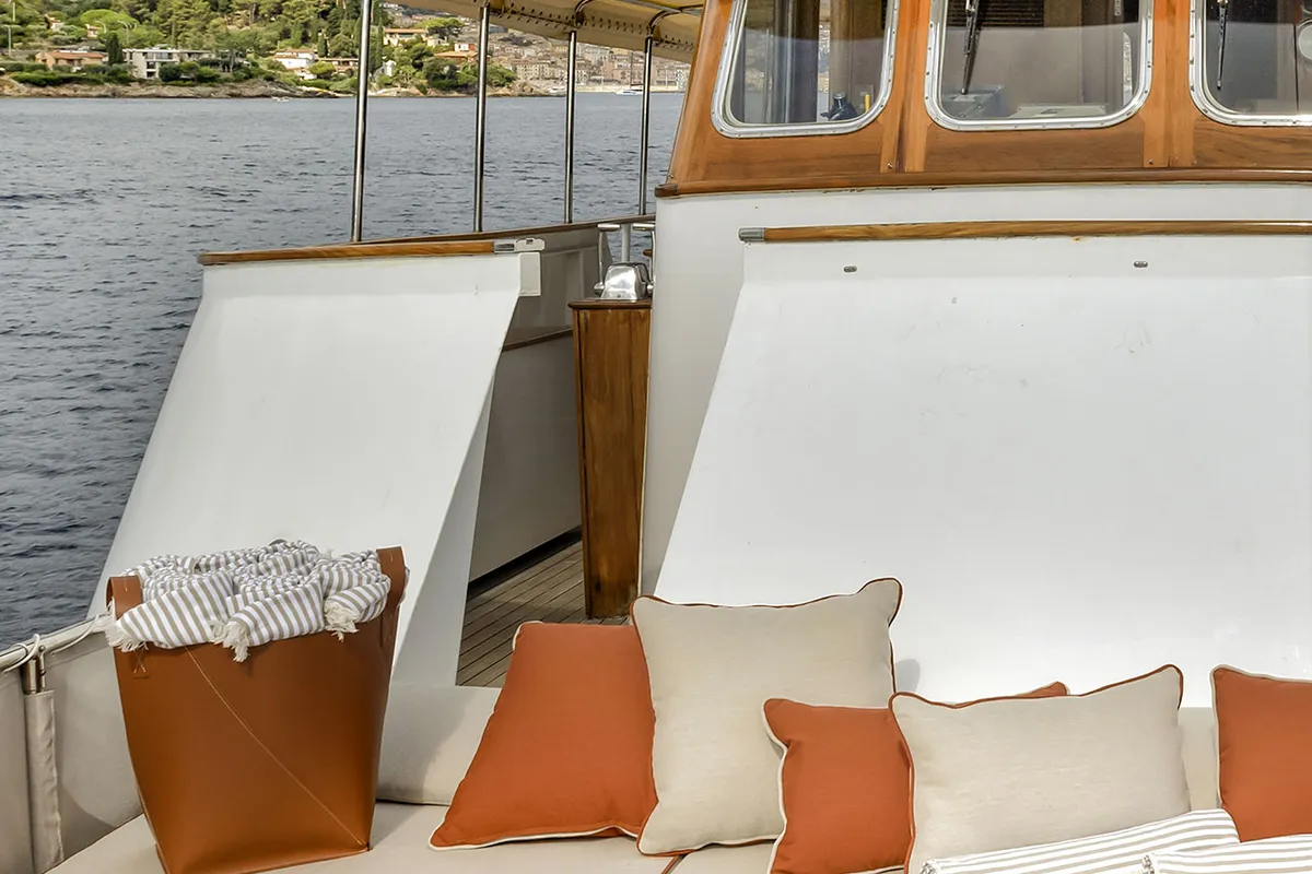 Deck of Five Angels - Motor yacht, a Gulet Motoryacht motor yacht at Castellammare di Stabia, Italy