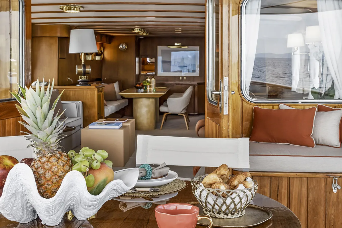 Deck of Five Angels - Motor yacht, a Gulet Motoryacht motor yacht at Castellammare di Stabia, Italy