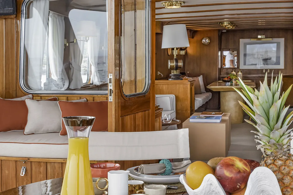 Deck of Five Angels - Motor yacht, a Gulet Motoryacht motor yacht at Castellammare di Stabia, Italy