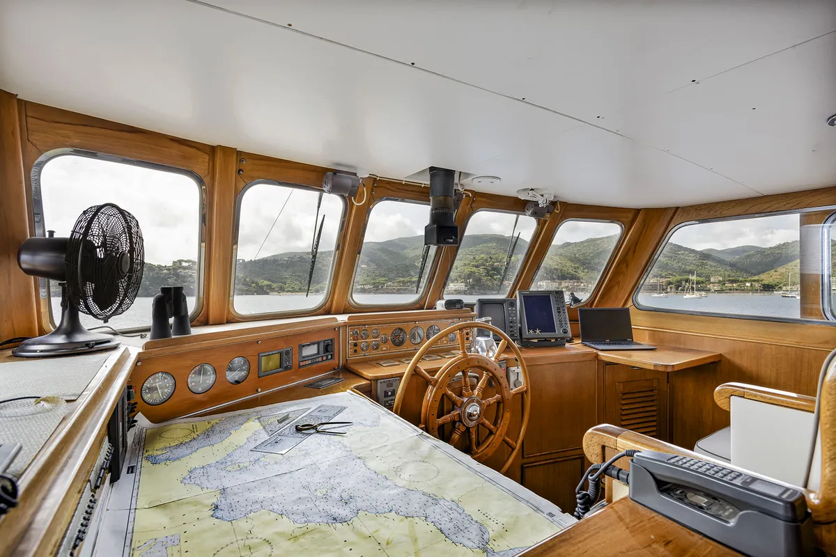 Cockpit of Five Angels - Motor yacht, a Gulet Motoryacht motor yacht at Castellammare di Stabia, Italy