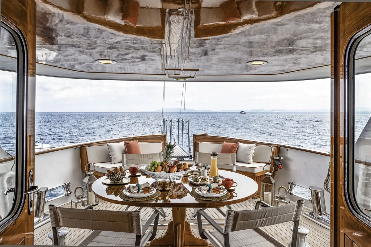 Deck of Five Angels - Motor yacht, a Gulet Motoryacht motor yacht at Castellammare di Stabia, Italy