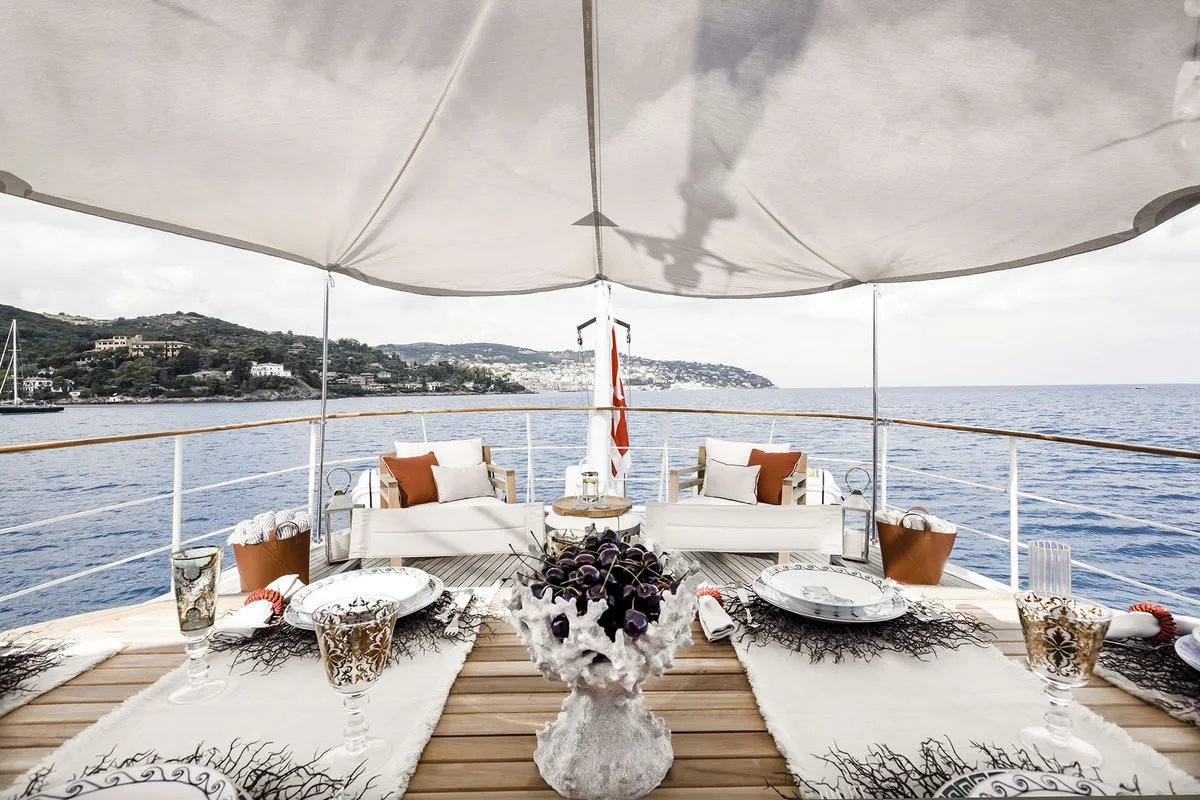 Deck of Five Angels - Motor yacht, a Gulet Motoryacht motor yacht at Castellammare di Stabia, Italy