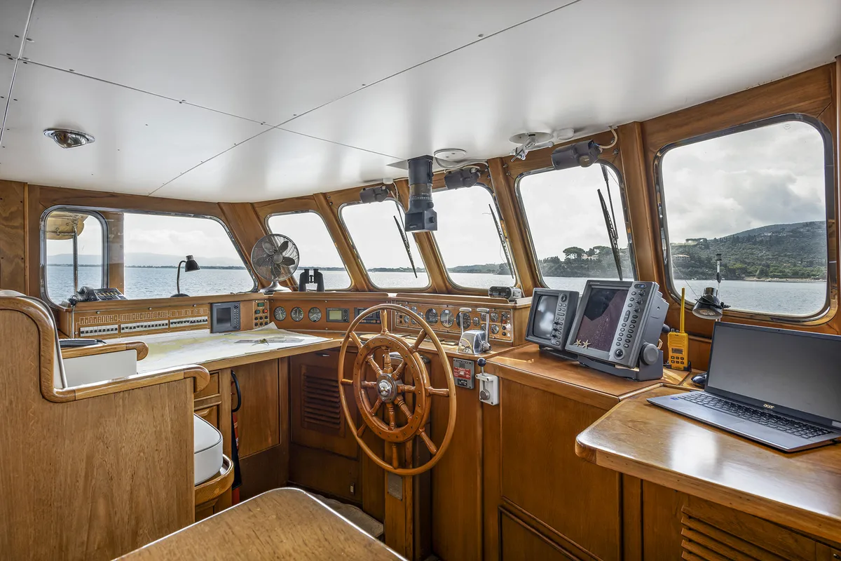 Cockpit of Five Angels - Motor yacht, a Gulet Motoryacht motor yacht at Castellammare di Stabia, Italy