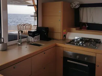 Galley of Olga, a Dufour 48 Catamaran catamaran at Salerno, Italy
