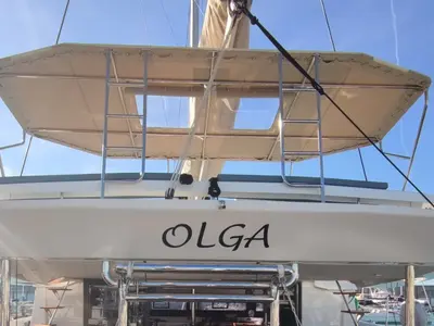 Deck of Olga, a Dufour 48 Catamaran catamaran at Salerno, Italy