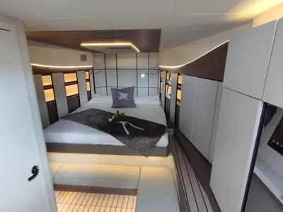Cabin on Italia Yachts IY 43 Veloce, a motorboat at San Vincenzo, Italy