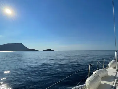 Deck of Roxani, a Elan 45 sailboat at Sithonia Municipal Unit, Greece
