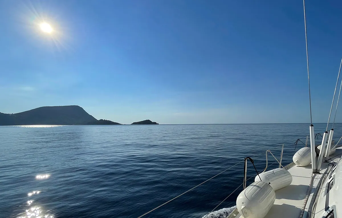 Deck of Roxani, a Elan 45 sailboat at Sithonia Municipal Unit, Greece