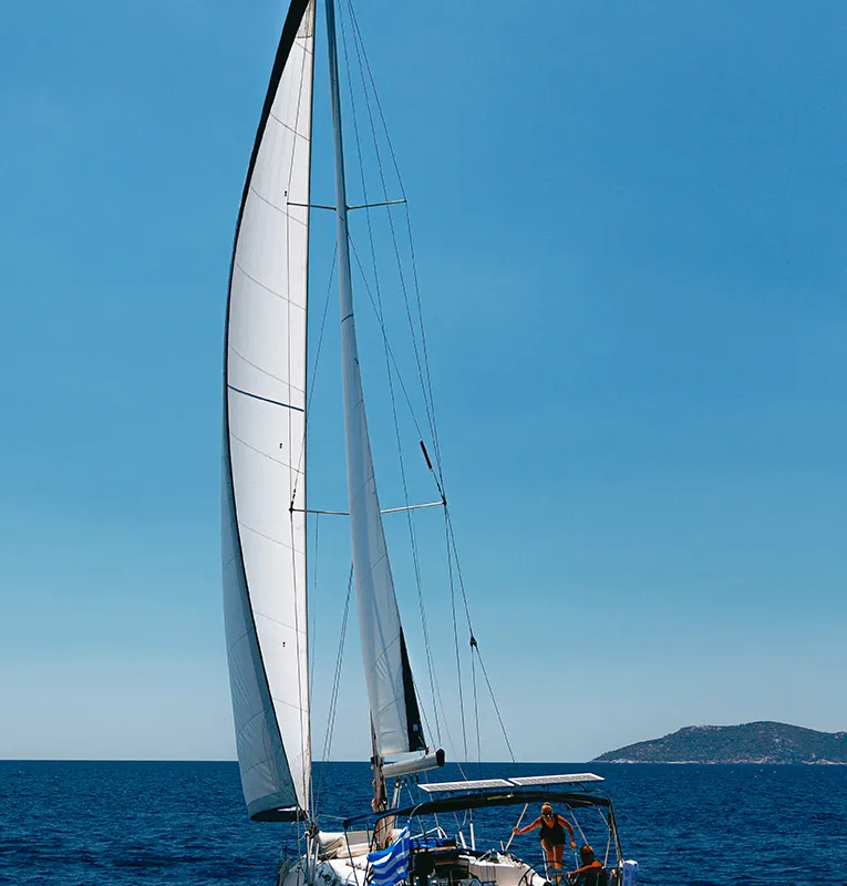 Exterior view of Roxani, a Elan 45 sailboat at Sithonia Municipal Unit, Greece