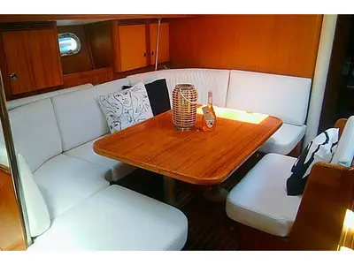 Salon of Roxani, a Elan 45 sailboat at Sithonia Municipal Unit, Greece