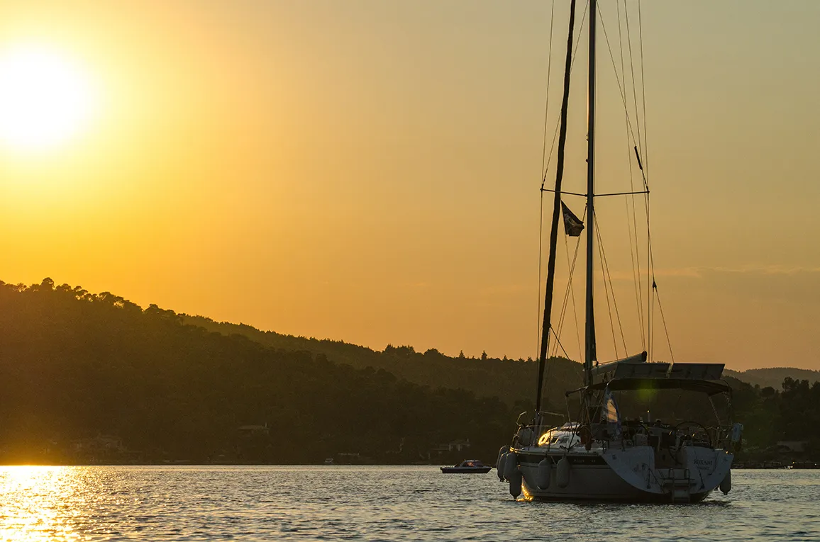 Exterior view of Roxani, a Elan 45 sailboat at Sithonia Municipal Unit, Greece
