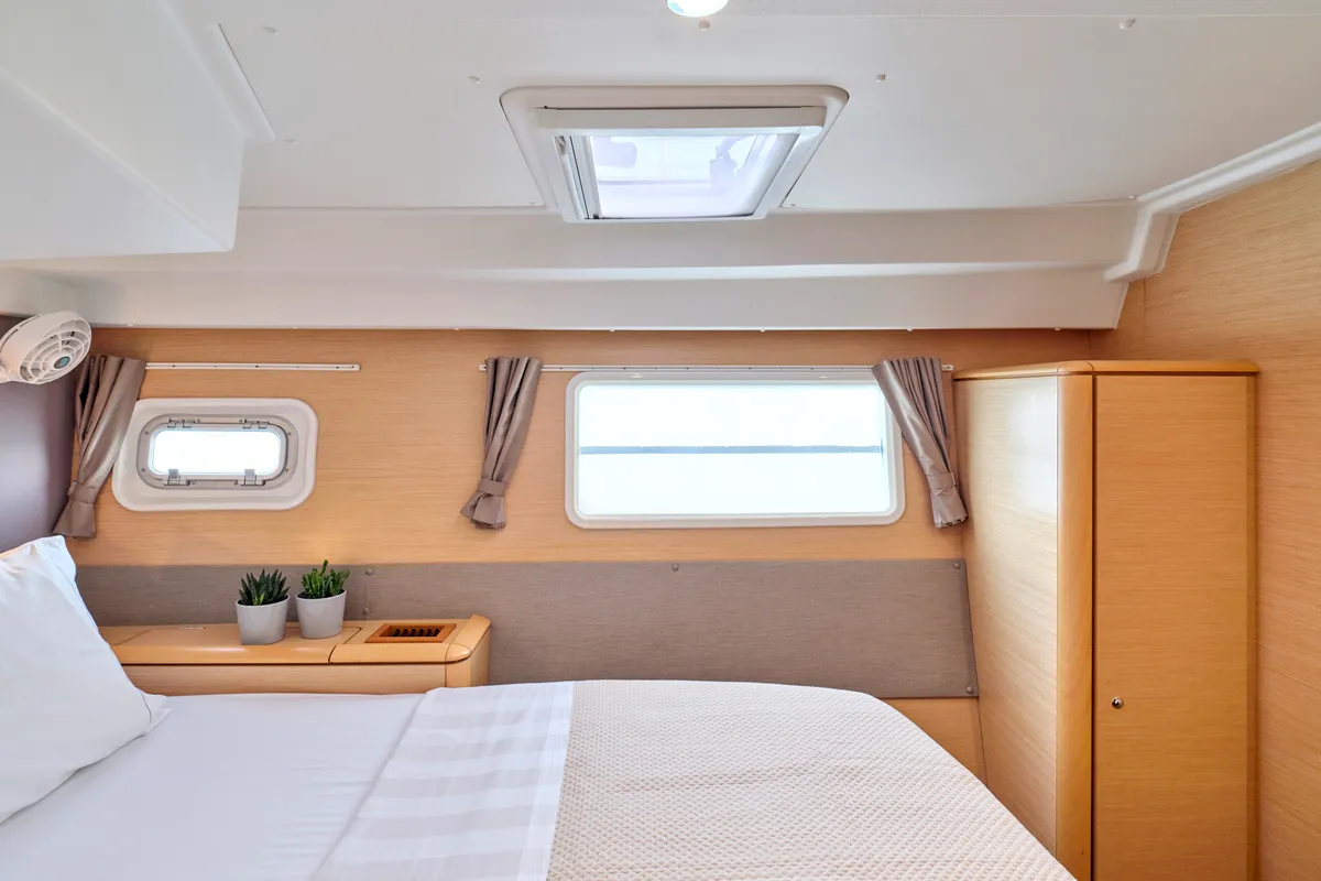 Cabin on SOPHIA, a Lagoon 50 catamaran at Nea Peramos, Greece