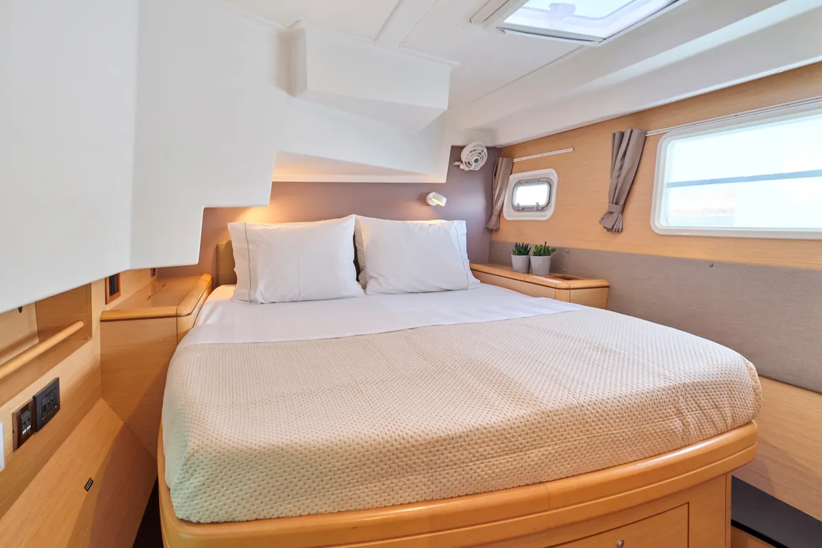 Cabin on SOPHIA, a Lagoon 50 catamaran at Nea Peramos, Greece