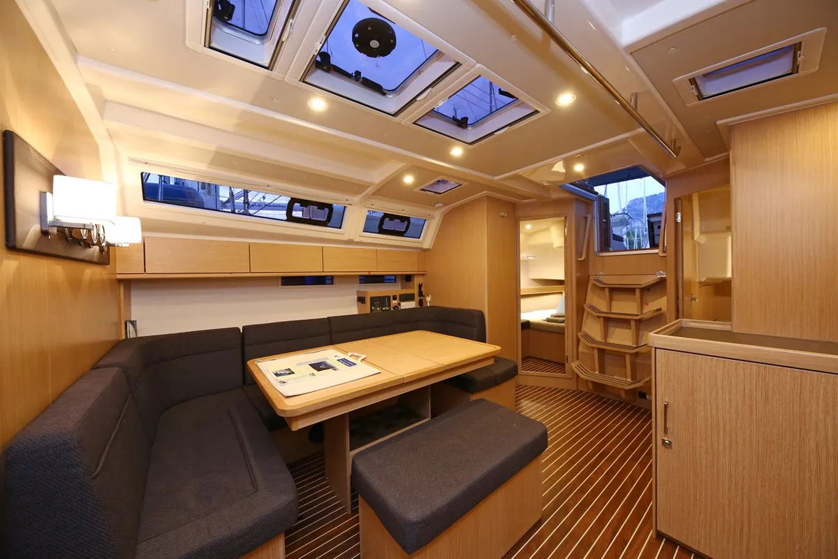 Salon of Palolem, a Bavaria Cruiser 46 sailboat at Marmaris, Turkey
