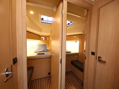 Cabin on Palolem, a Bavaria Cruiser 46 sailboat at Marmaris, Turkey