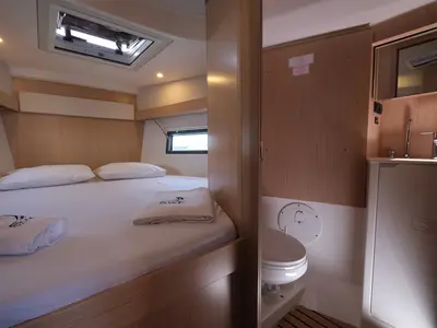 Cabin on Coral, a Bavaria C38 sailboat at Fethiye, Turkey