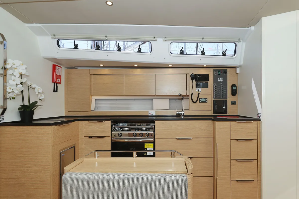 Galley of Kontrari - OW, a Hanse 460 sailboat at Grad Biograd na Moru, Croatia