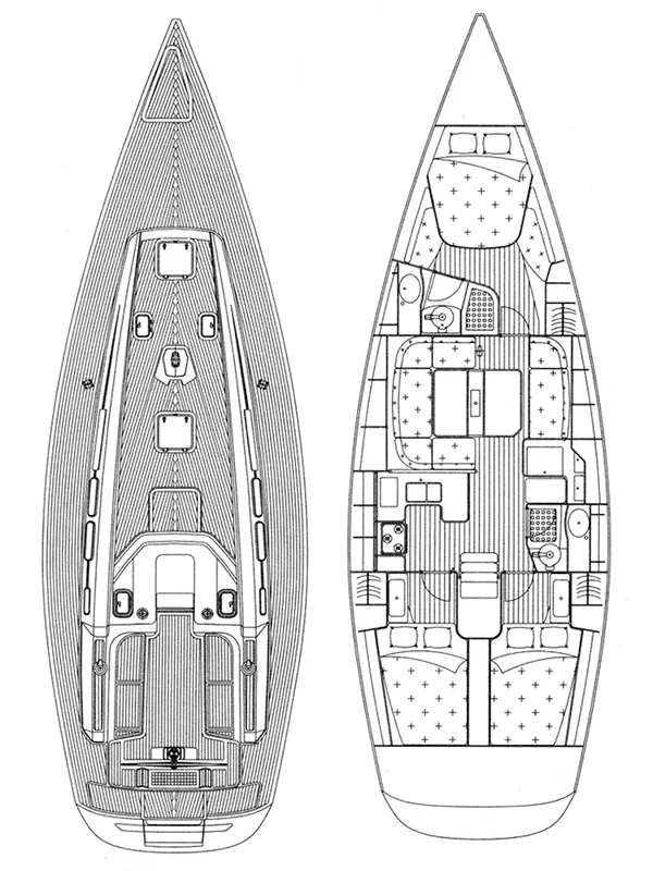Exterior view of Pingala, a Grand Soleil 45 sailboat at Grad Šibenik, Croatia