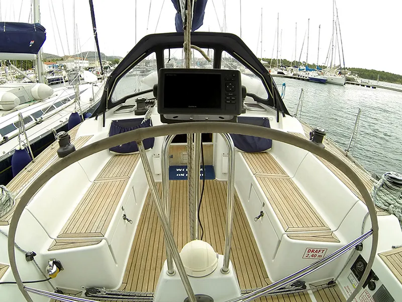 Cockpit of Pingala, a Grand Soleil 45 sailboat at Grad Šibenik, Croatia