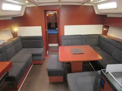 Salon of FIFTEEN, a Hanse 458 sailboat at Fisksätra, Sweden