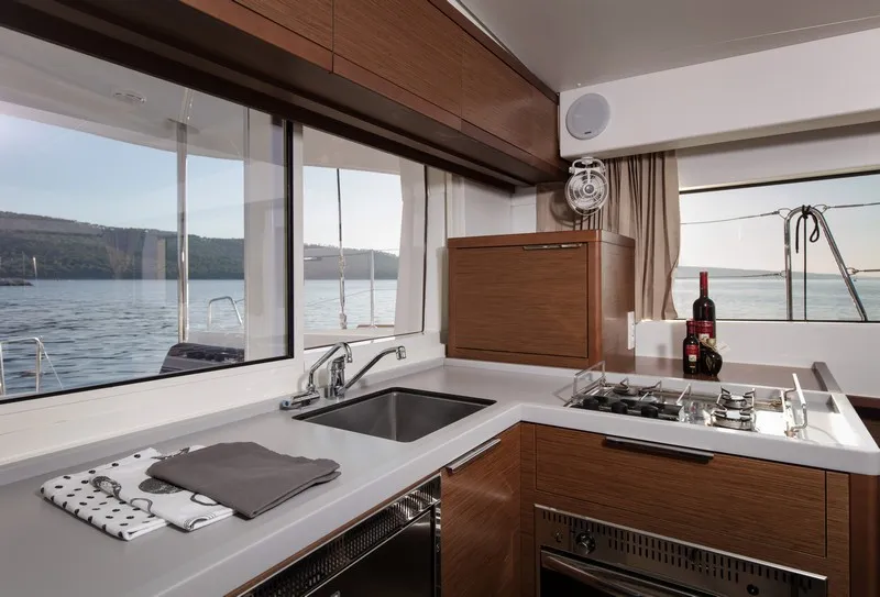 Galley of Zagvozd, a Lagoon 40 catamaran at Grad Kaštela, Croatia