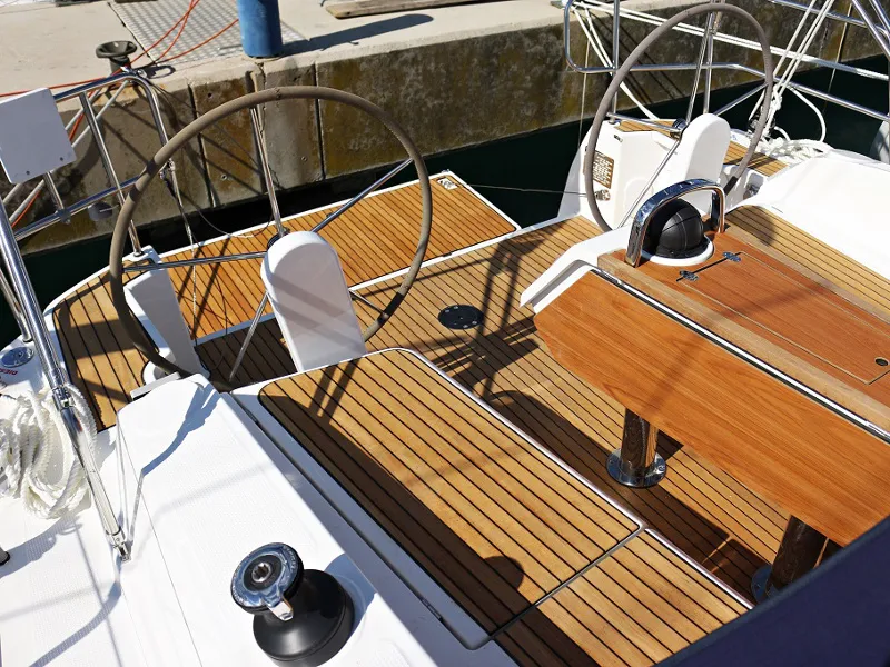 Cockpit of Julia, a Bavaria Cruiser 37 sailboat at Sukošan, Croatia
