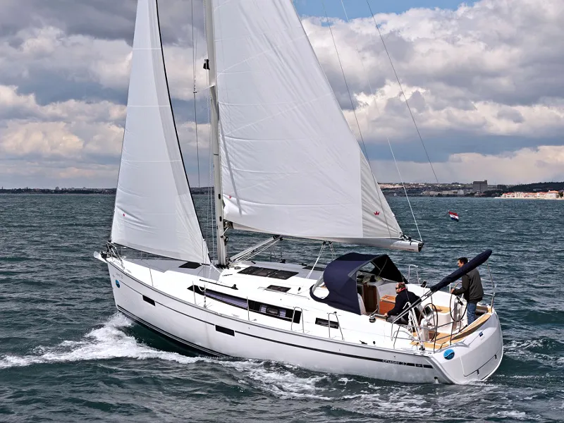 Exterior view of Julia, a Bavaria Cruiser 37 sailboat at Sukošan, Croatia