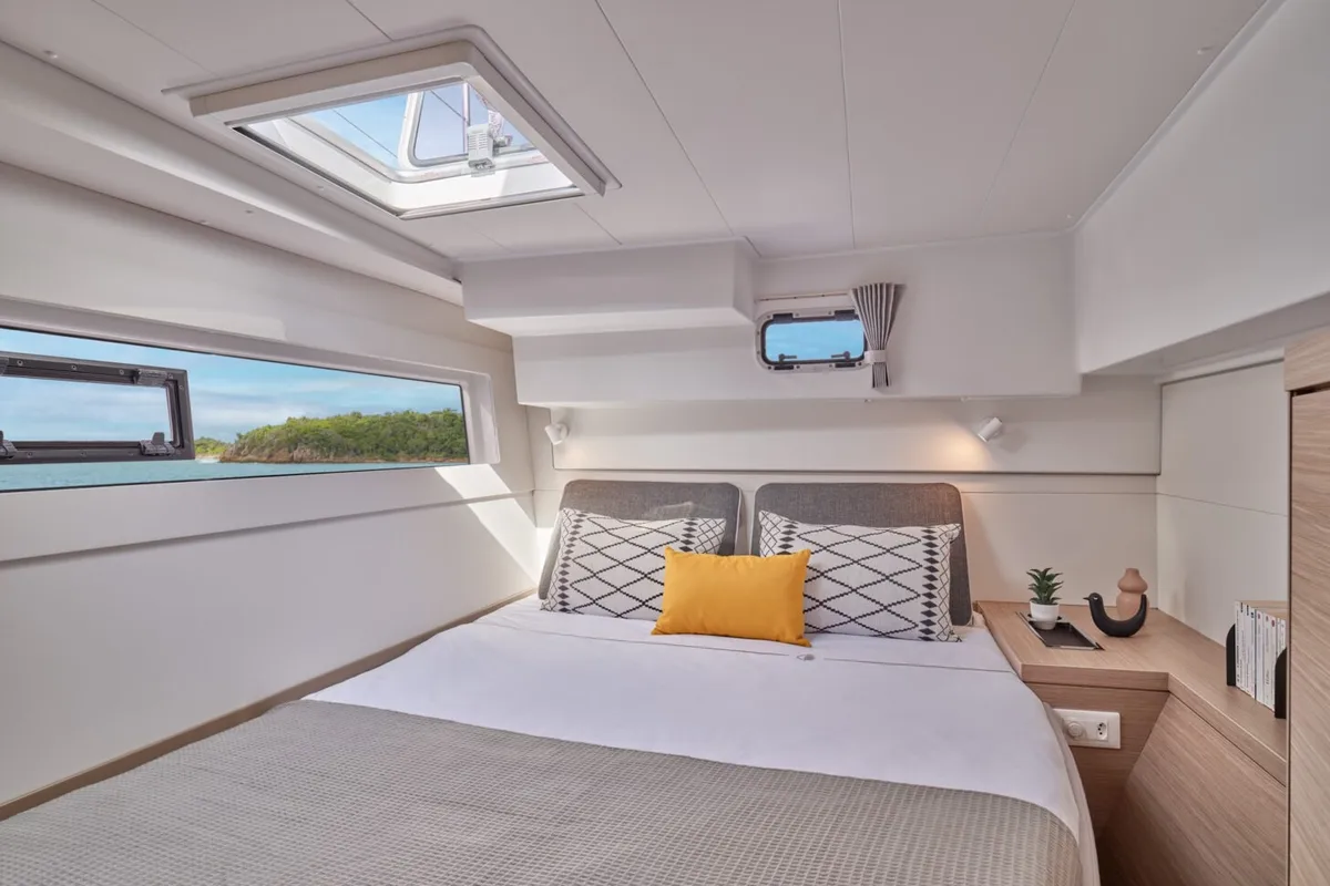 Cabin on Keep Sailin VI, a Lagoon 40 catamaran at Santa Eulària des Riu, Spain