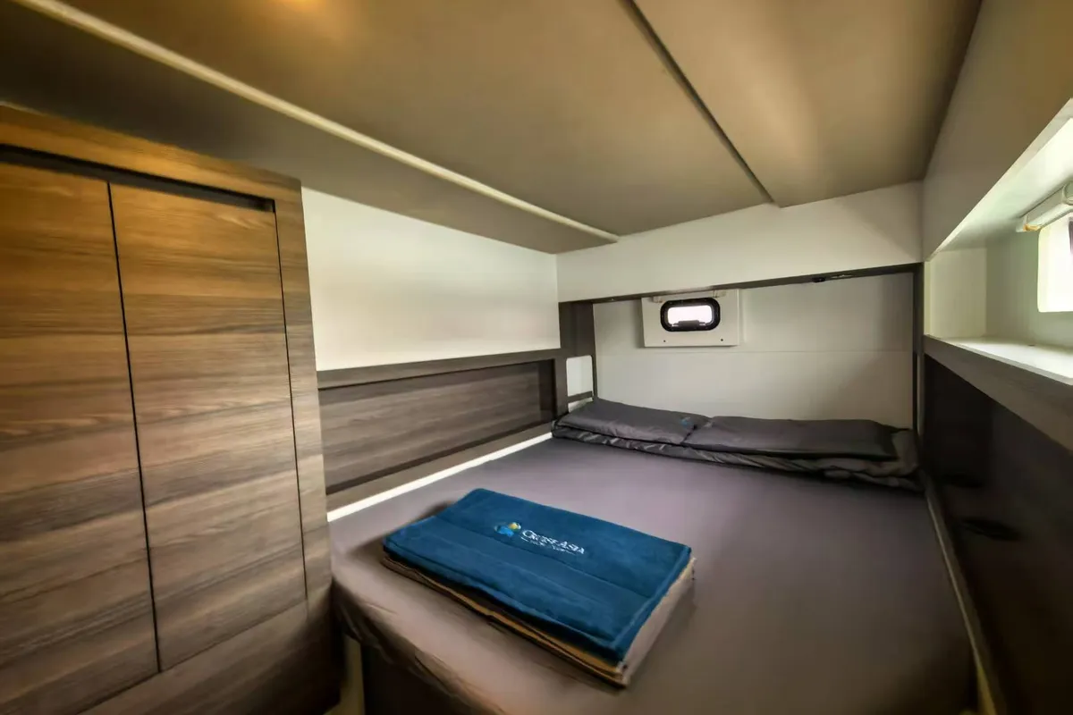 Cabin on Andaman Discovery 2, a Nautitech 40 Open catamaran at Mai Khao, Thailand
