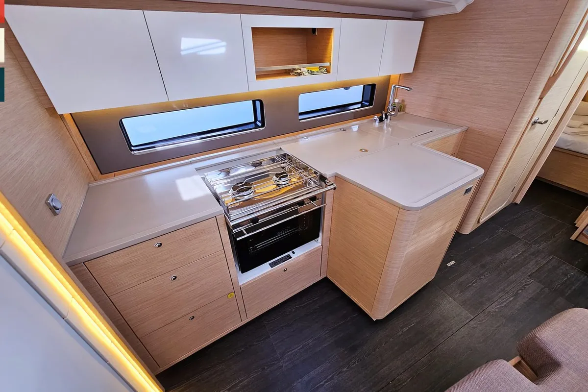 Galley of Ella, a Dufour 41 sailboat at Rogoznica, Croatia