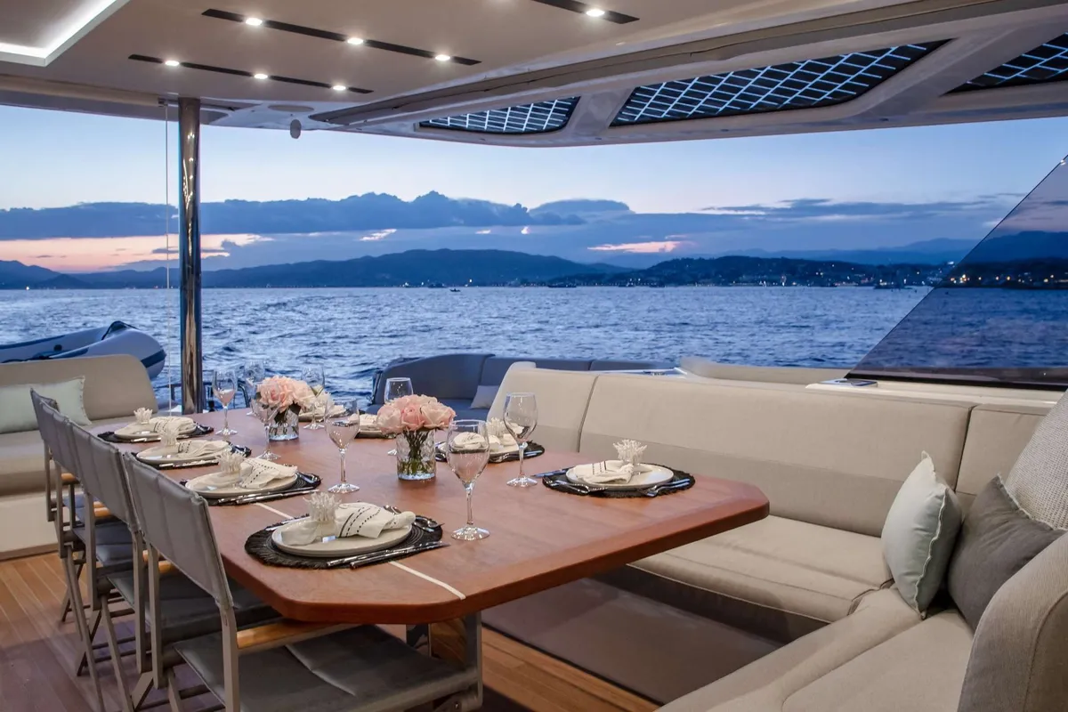 Christal Mio 80, a Fountaine Pajot Power 80 catamaran at Athens, Greece