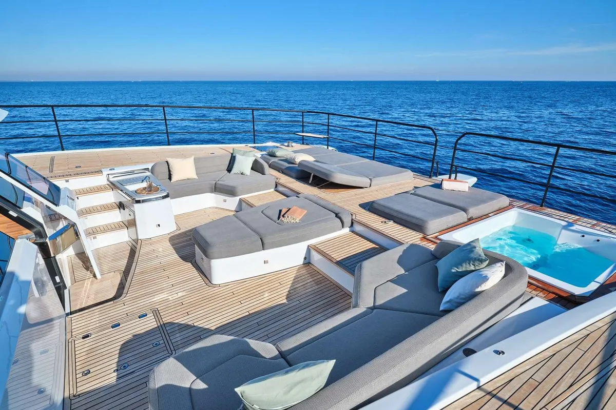 Christal Mio 80, a Fountaine Pajot Power 80 catamaran at Athens, Greece