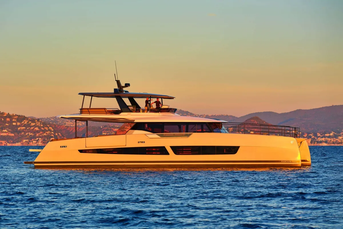 Christal Mio 80, a Fountaine Pajot Power 80 catamaran at Athens, Greece