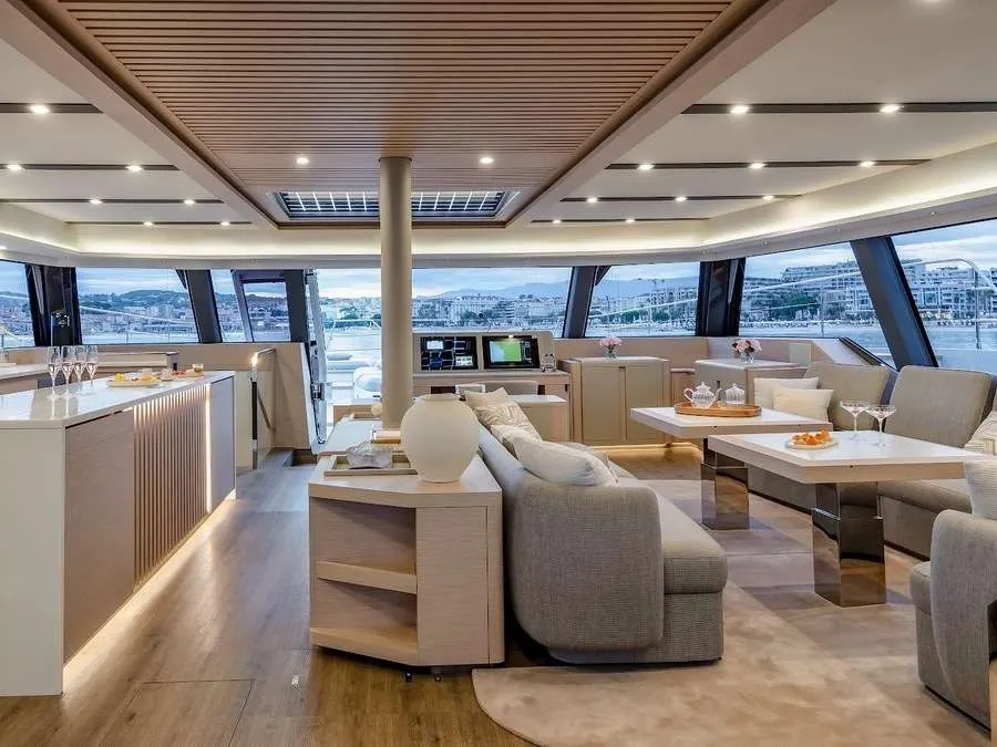 Christal Mio 80, a Fountaine Pajot Power 80 catamaran at Athens, Greece
