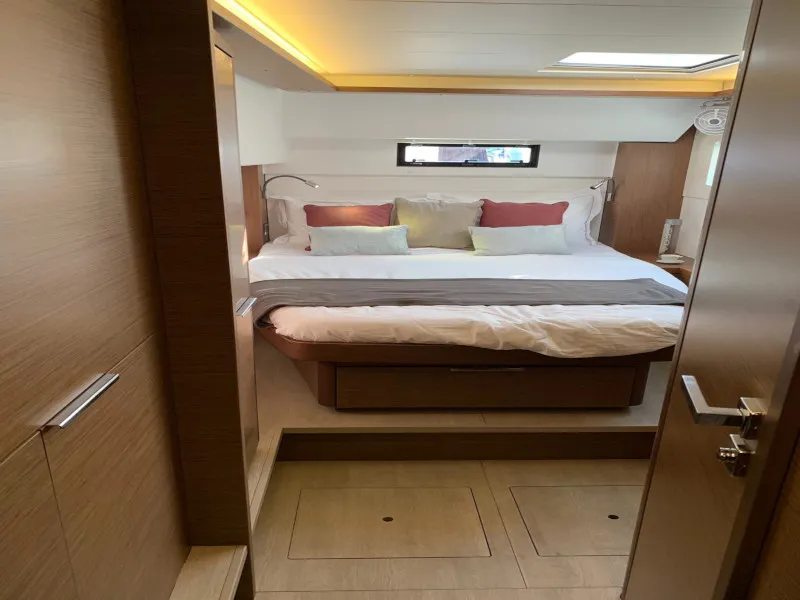 Cabin on Dream Lagoon, a Lagoon 46 catamaran at Olbia, Italy
