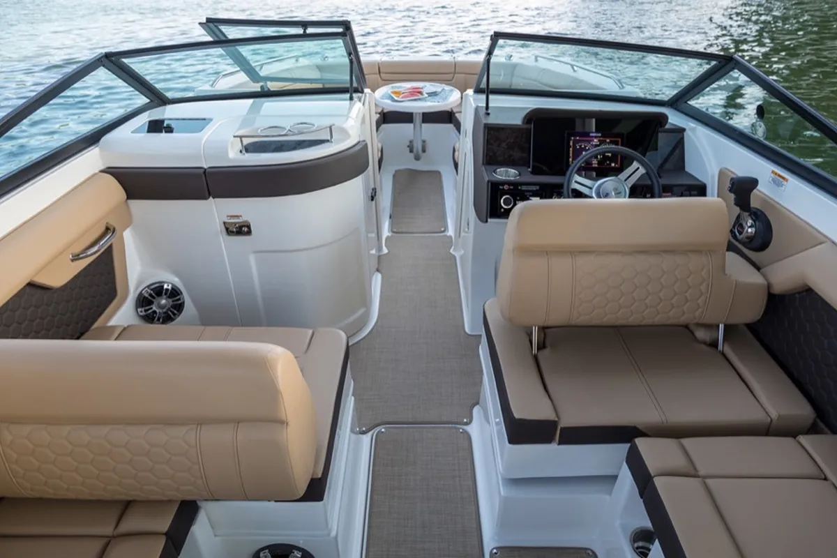 Deck of Happy Hours, a Sea Ray SDX 270 motorboat at Tribunj, Croatia