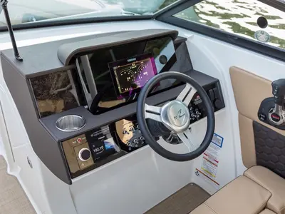 Cockpit of Happy Hours, a Sea Ray SDX 270 motorboat at Tribunj, Croatia