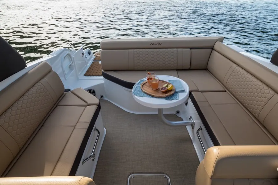 Deck of Happy Hours, a Sea Ray SDX 270 motorboat at Tribunj, Croatia