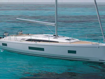 AUGUST, a Beneteau Oceanis 47 sailboat at Municipal Unit of Nea Peramos, Greece
