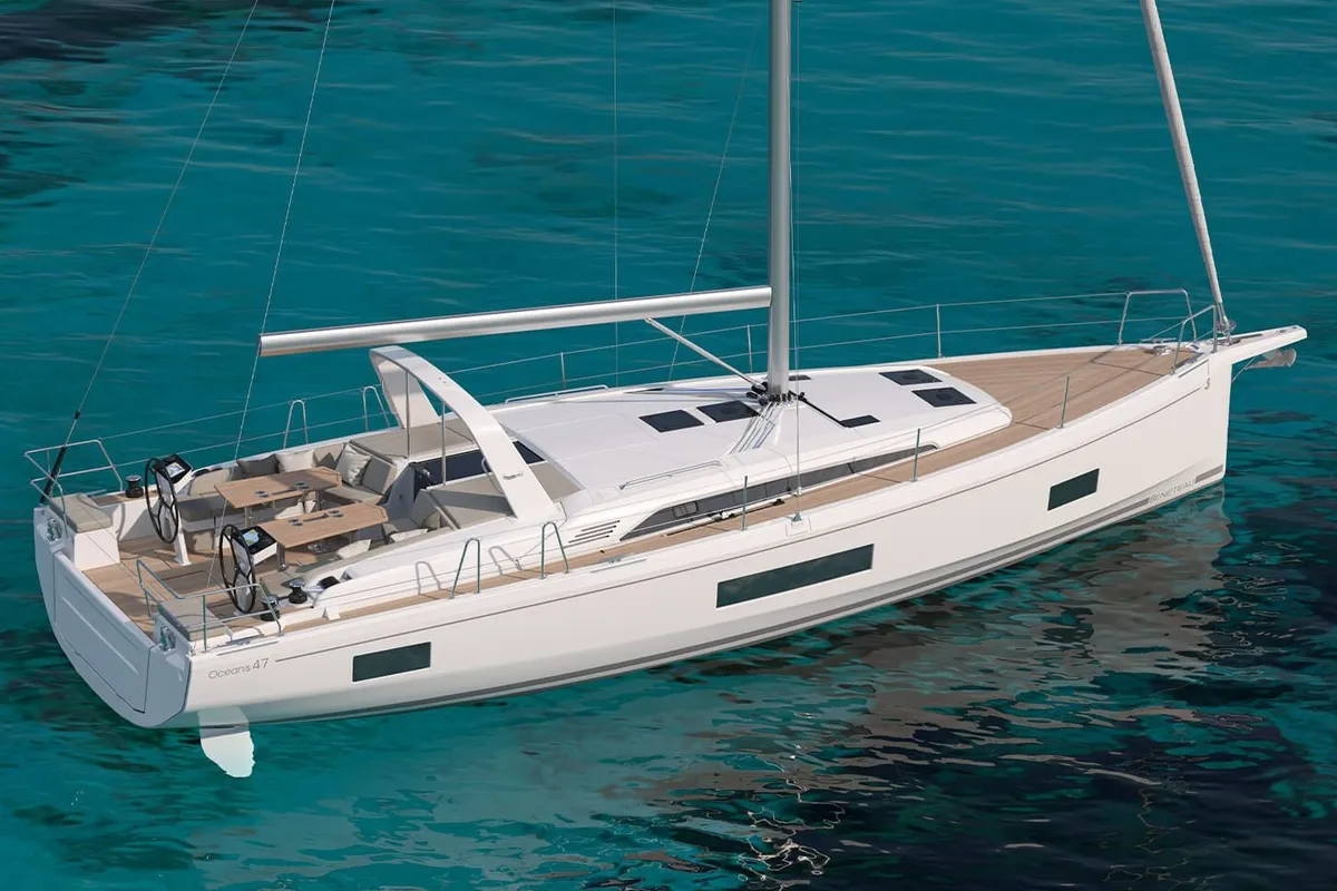 AUGUST, a Beneteau Oceanis 47 sailboat at Municipal Unit of Nea Peramos, Greece
